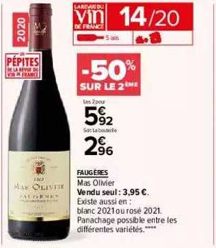 faugères mas olivier -50% sur le 2ème