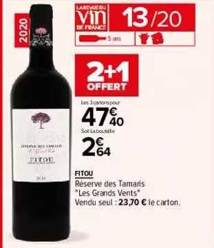 fitou réserve des tamaris "les grands vents" 2+1 offert