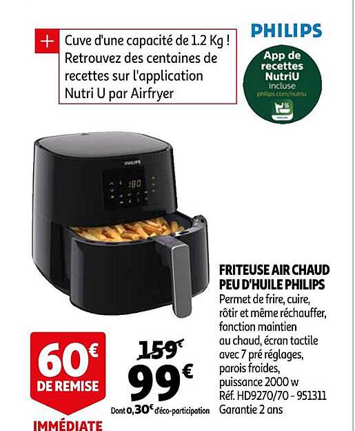 friteuse air chaud peu d'huile philips