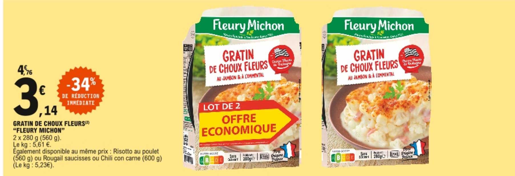 gratin de choux fleurs fleury michon -34% de réduction immédiate