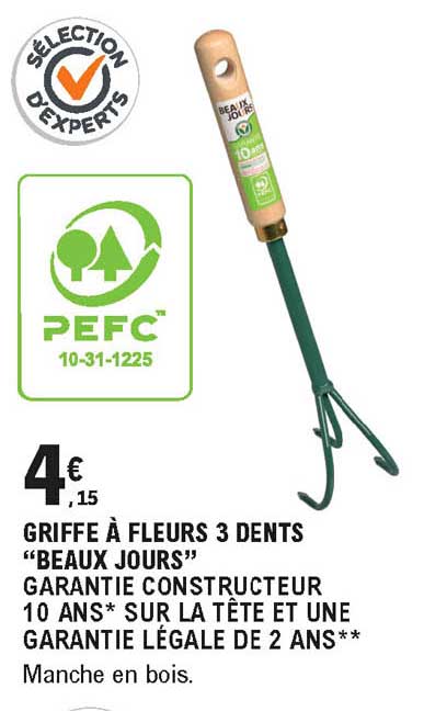 griffe à fleurs 3 dents beaux jours