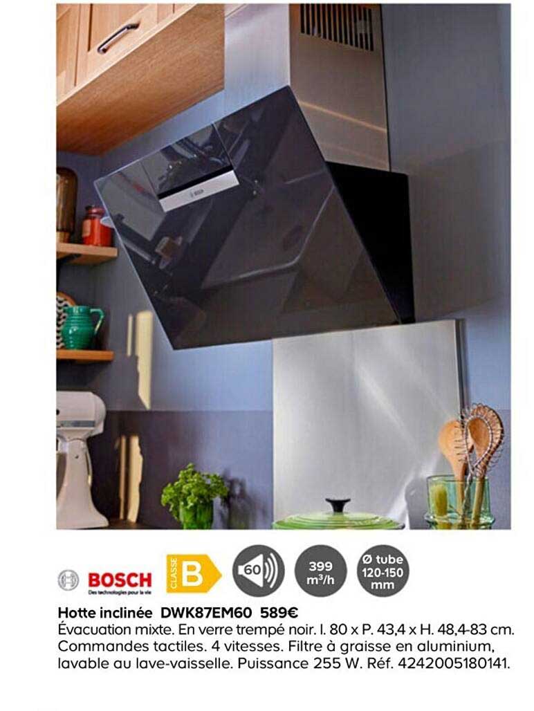 hotte inclinée dwk87em60 bosch