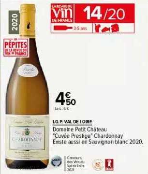 i.g.p. val de loire domaine petit château "cuvée prestige" chardonnay