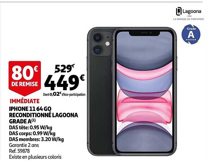 iphoen 11 64 go reconditionné lagoona grade a