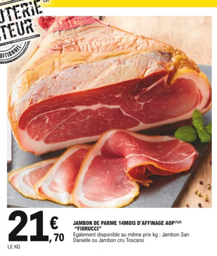 jambon de parme 14mois d'affinage aop fiorucci