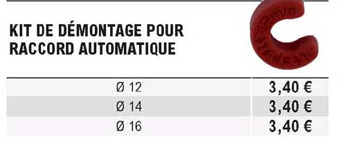 kit de démontage pour raccord automatique