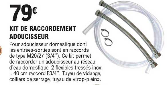 kit de raccordement adoucisseur
