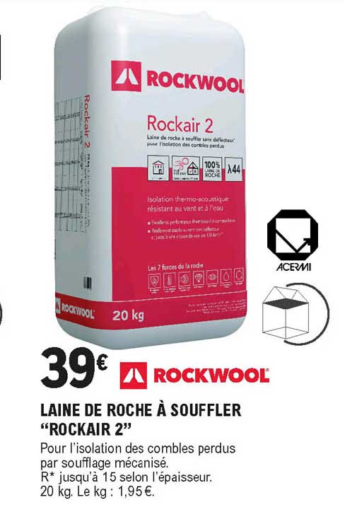 laine de roche à souffler "rockair 2" rockwool