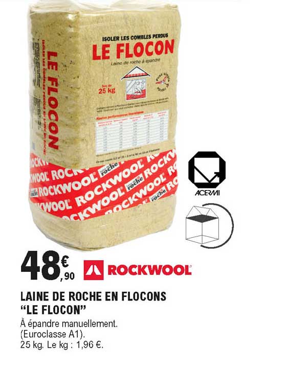 laine de roche en flocons "le flocon" rockwool