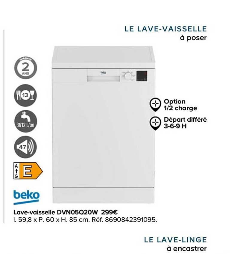 lave-vaisselle dvn05q20w beko
