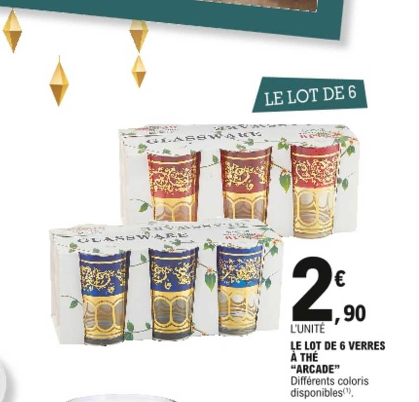 le lot de 6 verres à thé arcade