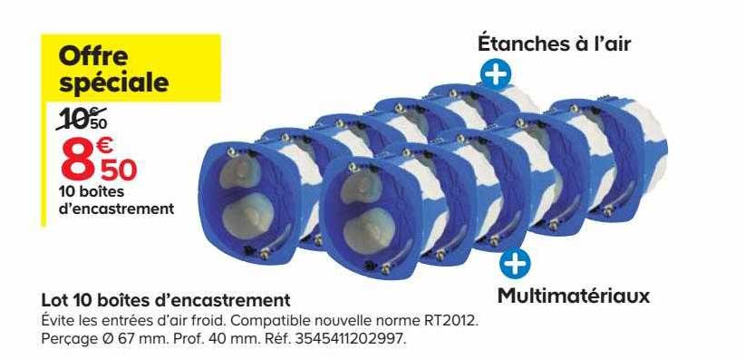 lot de 10 boîtes d'encastrement