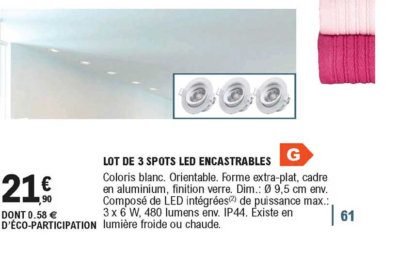 lot de 3 spots led encastrables