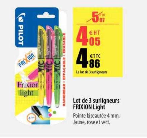 Lot De 3 Surligneurs Frixion Light