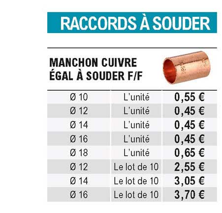 manchon ciuvre égal à souder f-f