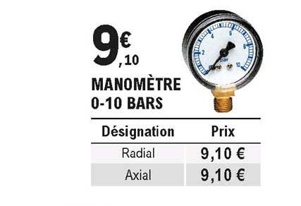 manomètre 0-10 bars