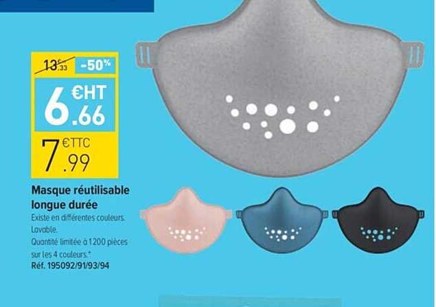 masque réutilisable longue durée