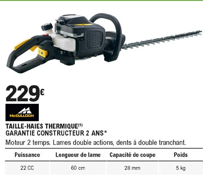mcculloch taille-haies thermique