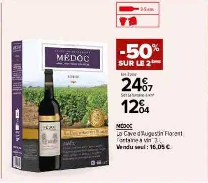 médoc la cave d'augustin florent fontaine à vin -50% sur le 2ème
