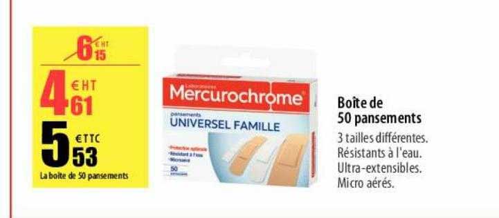 Mercurochrome Boîte De 50 Pansements