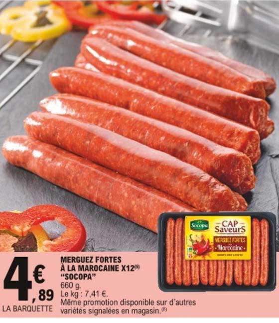 merguez fortes à la marocaine x12 "socopa"