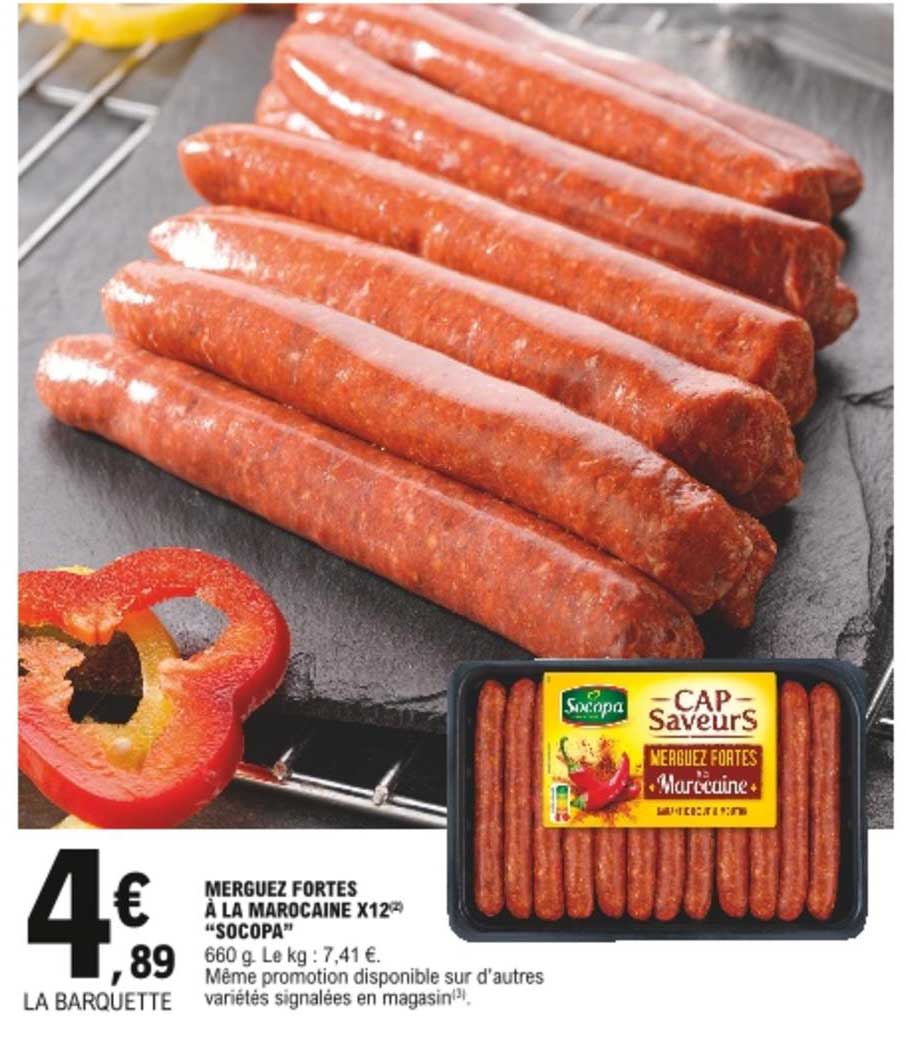 merguez fortes à la marocaine x12 socopa