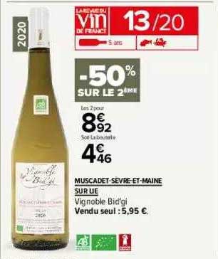 muscadet-sèvre-et-maine sur lie -50% sur le 2ème