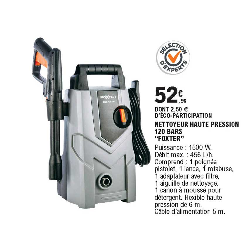 nettoyeur haute pression 120 bars foxter