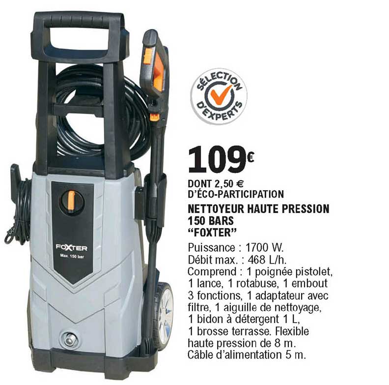 nettoyeur haute pression 150 bars foxter