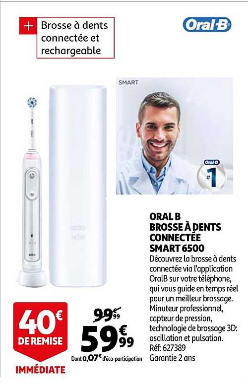 oral b brosse à dents connectée smart 6500