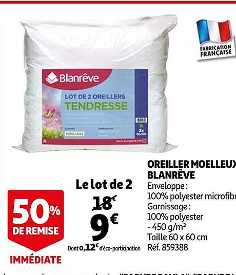 Oreiller Moelleux Blanrêve 50% De Remise Immédiate
