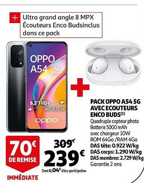 Pack Oppo A54 5g Avec écouteurs Enco Buds