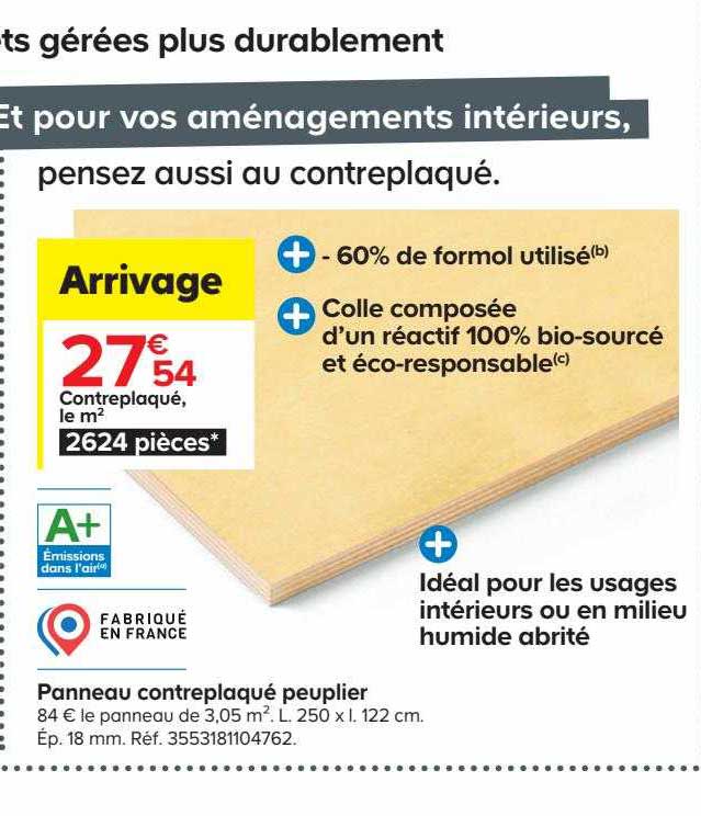 panneau contreplaqué peuplier