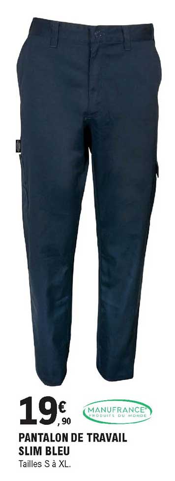 pantalon de travail slim beu menufrance