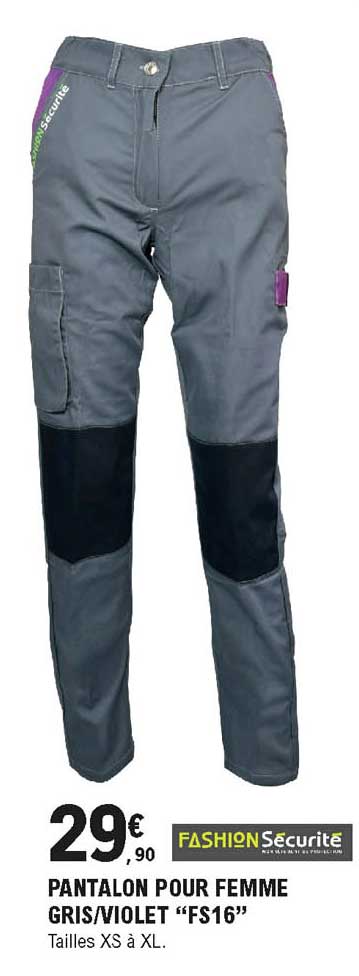 pantalon pour femme gris-violet "fs16" fashion sécurité
