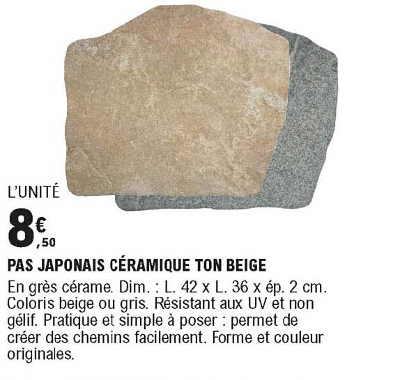 pas japonais céramique ton beige