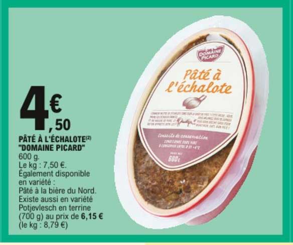 pâté à l'échalote domaine picard