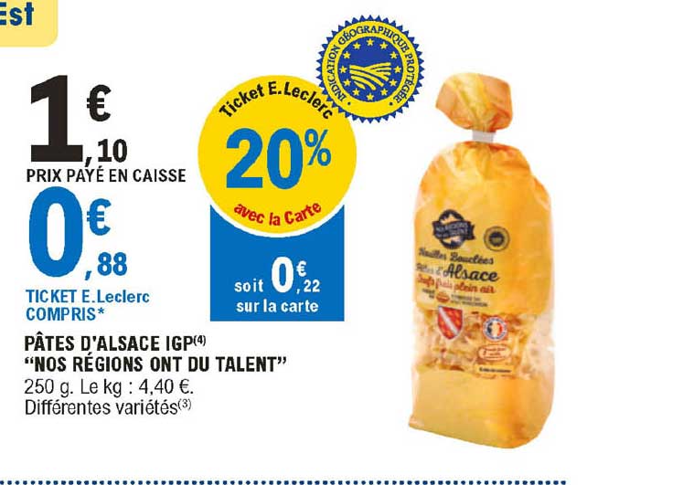 pâtes d'alsace igp  "nos régions ont du talent"