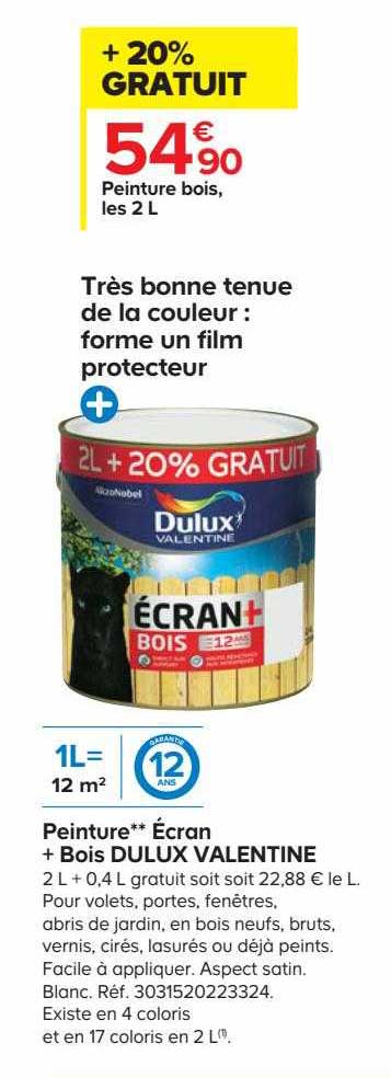 Peinture écran + Bois Dulux Valentine