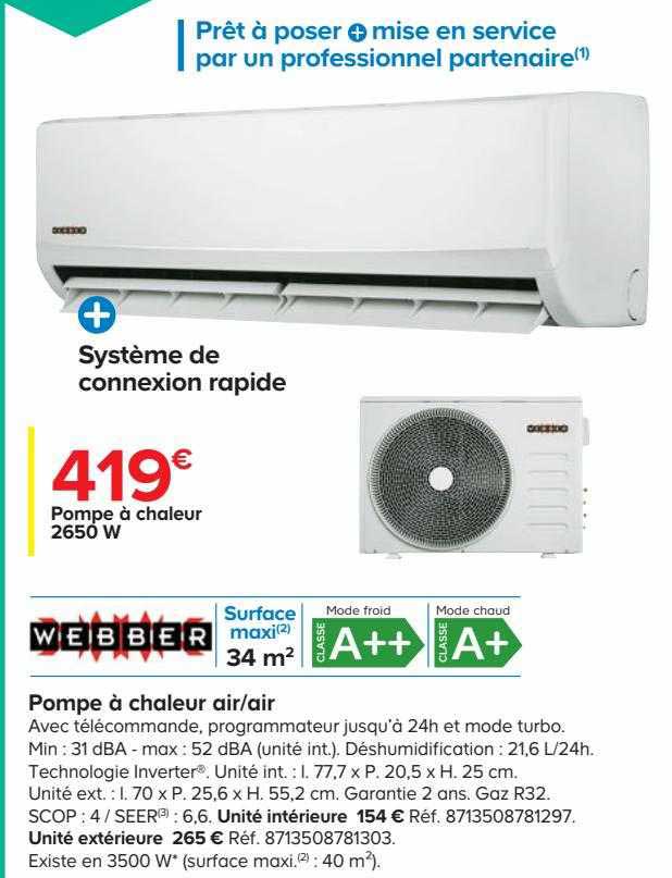 pompe à chaleur air-air webber