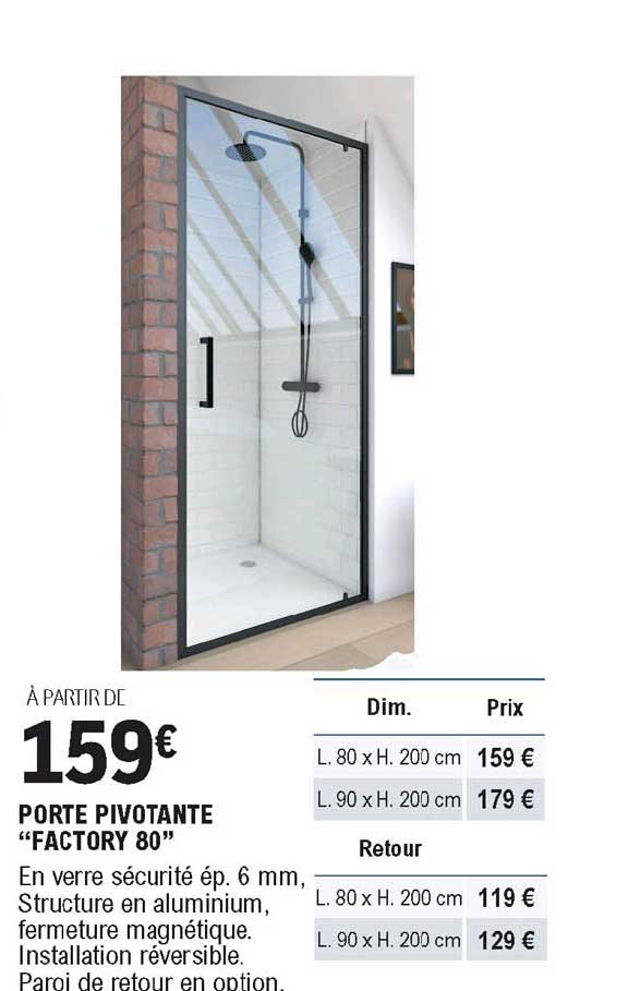 Porte Pivotante „factory 80“