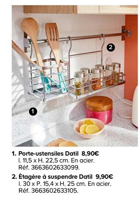 porte-ustensiles datil étagère à suspendre datil