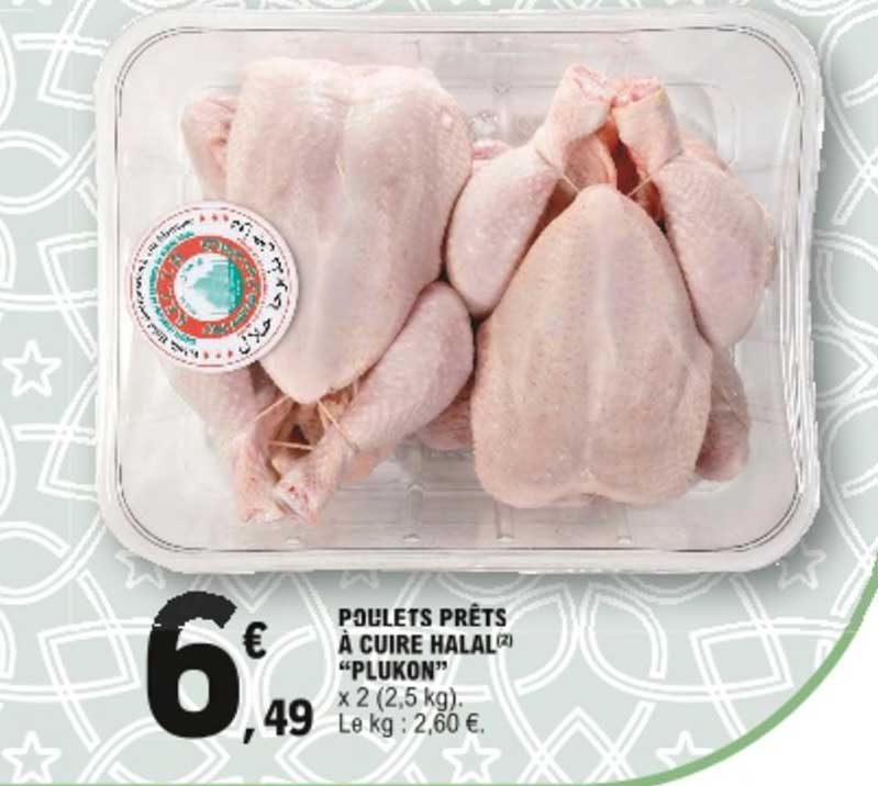 poulets prêts à cuire halal plukon