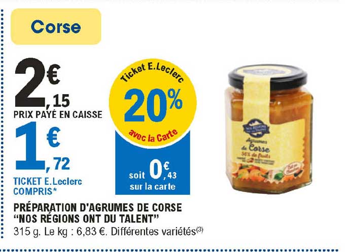 préparation d'agrumes de corse  "nos régions ont du talent"