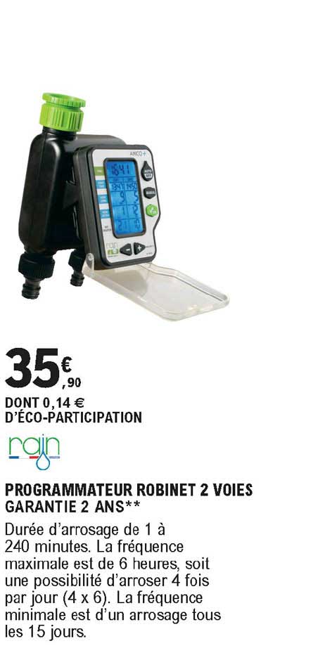 Programmateur Robinet 2 Voies Rain