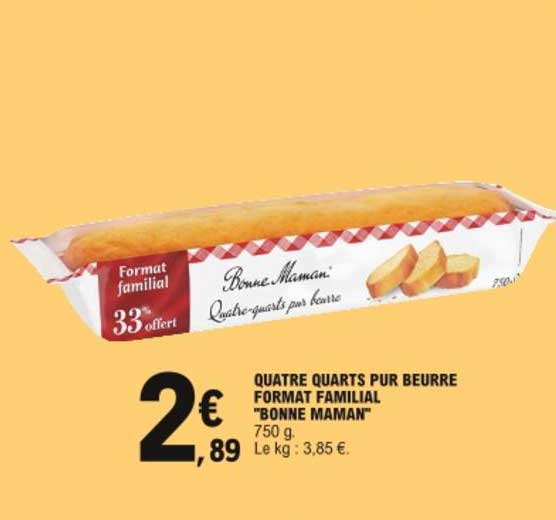 quatre quarts pur beurre format familial bonne maman