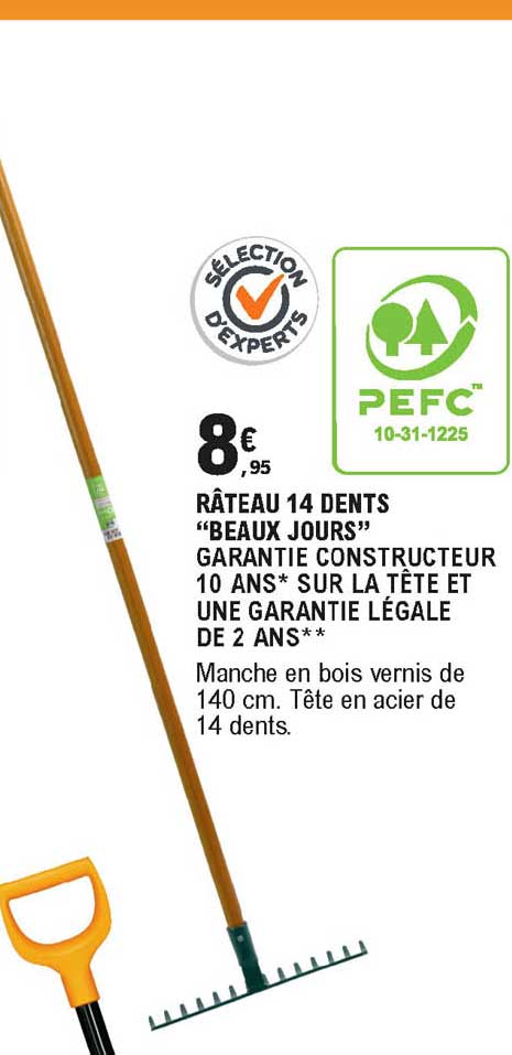 râteau 14 dents beaux jours