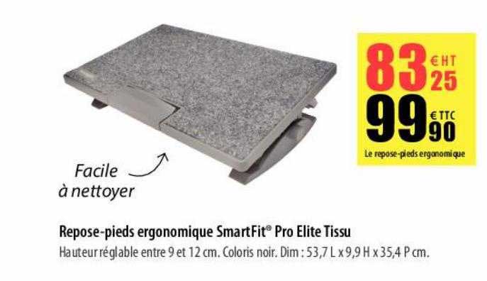 repose-pieds ergonomique smartfit pro elite tissu