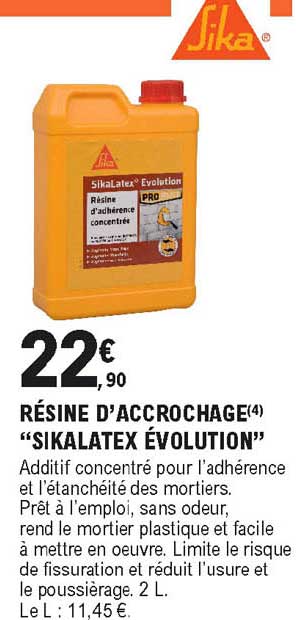 résine d'accrochage "sikalatex évolution"