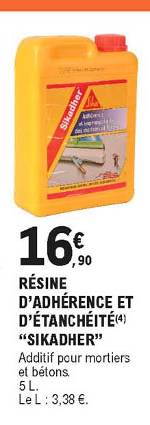 résine d'adhérence et d'étanchéite "sikadher"